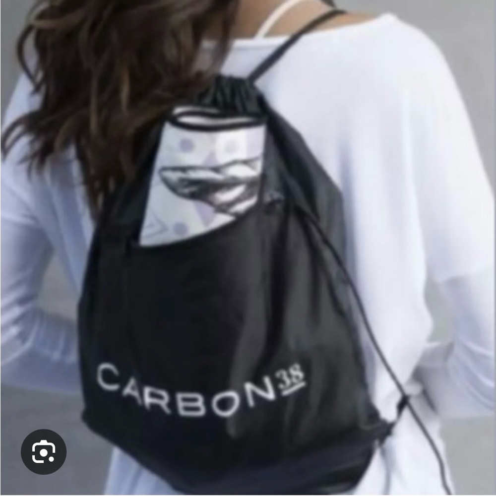NWOT-CARBON 38 Nylon Cinch Drawstring Backpack Yoga Gym Bag